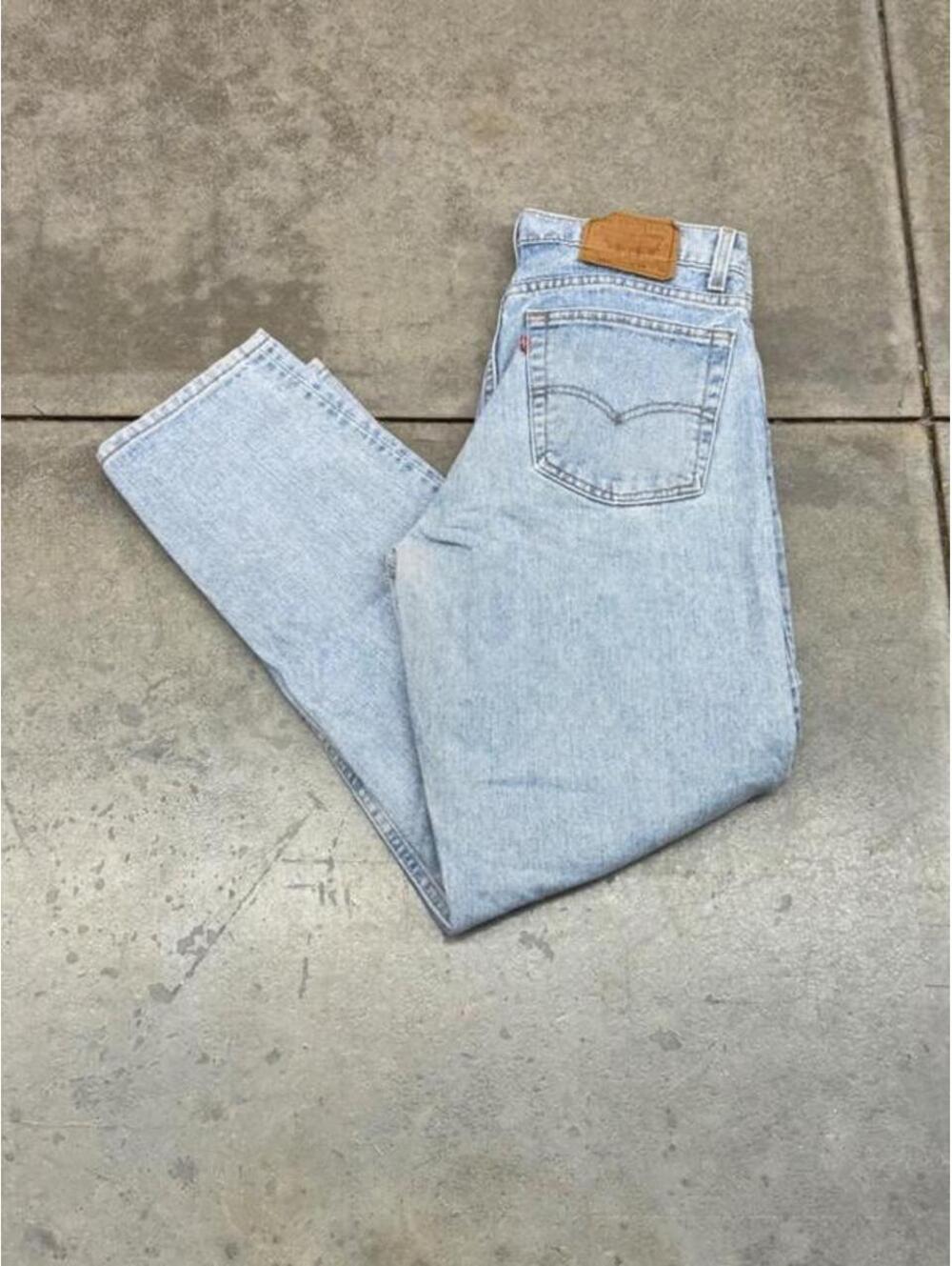 vintage levis 550 faded blue made in usa relaxed baggy fit jeans size 34 x 30